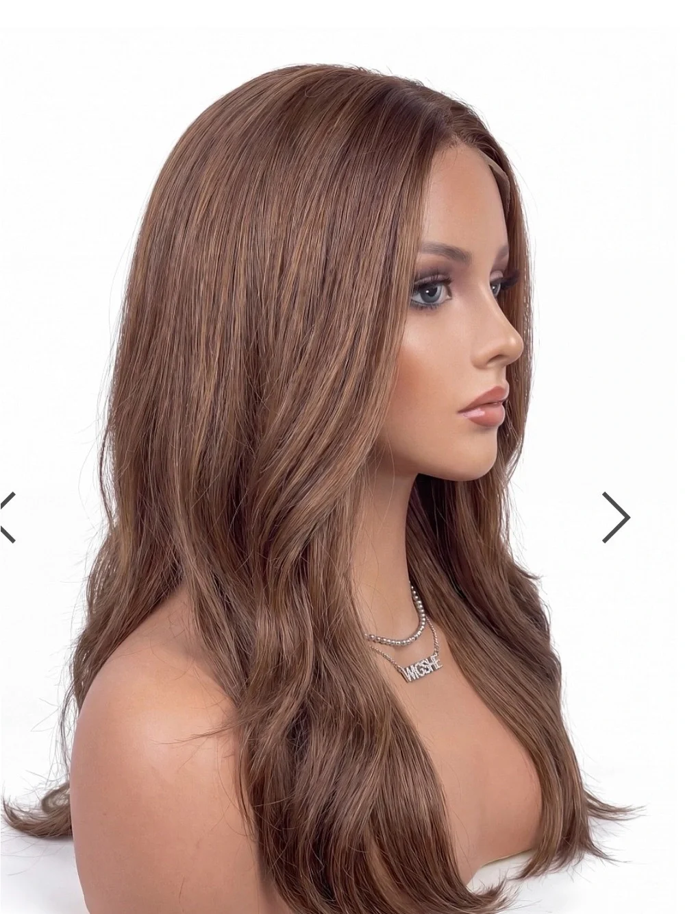 Long Wavy Human Hair Wigshe - Soft Mocha